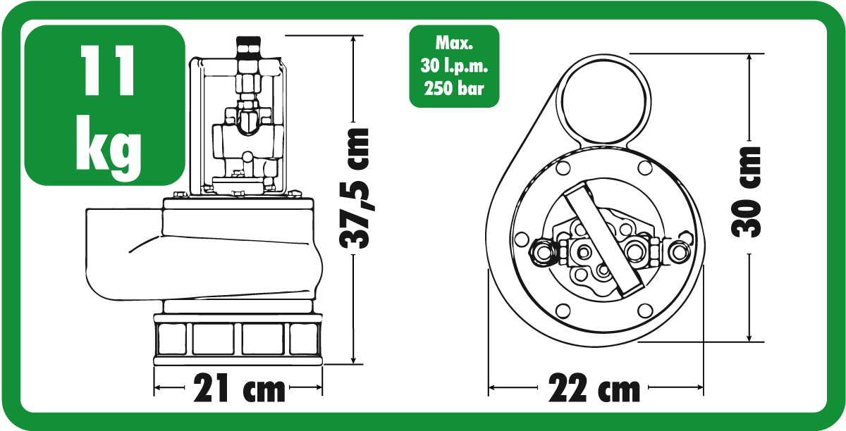 Abmaße und Gewicht Hepp2 3 Zoll Tauchpumpe